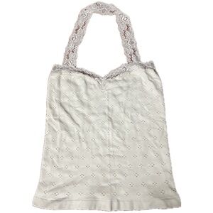 Free People eyelet seamless halter top ivory